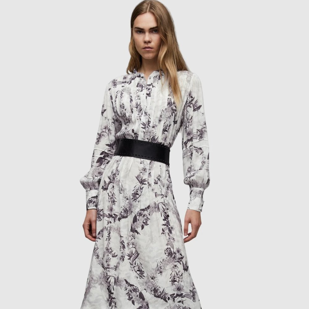 AllSaints Eila Audrey Floral Midi Dress
